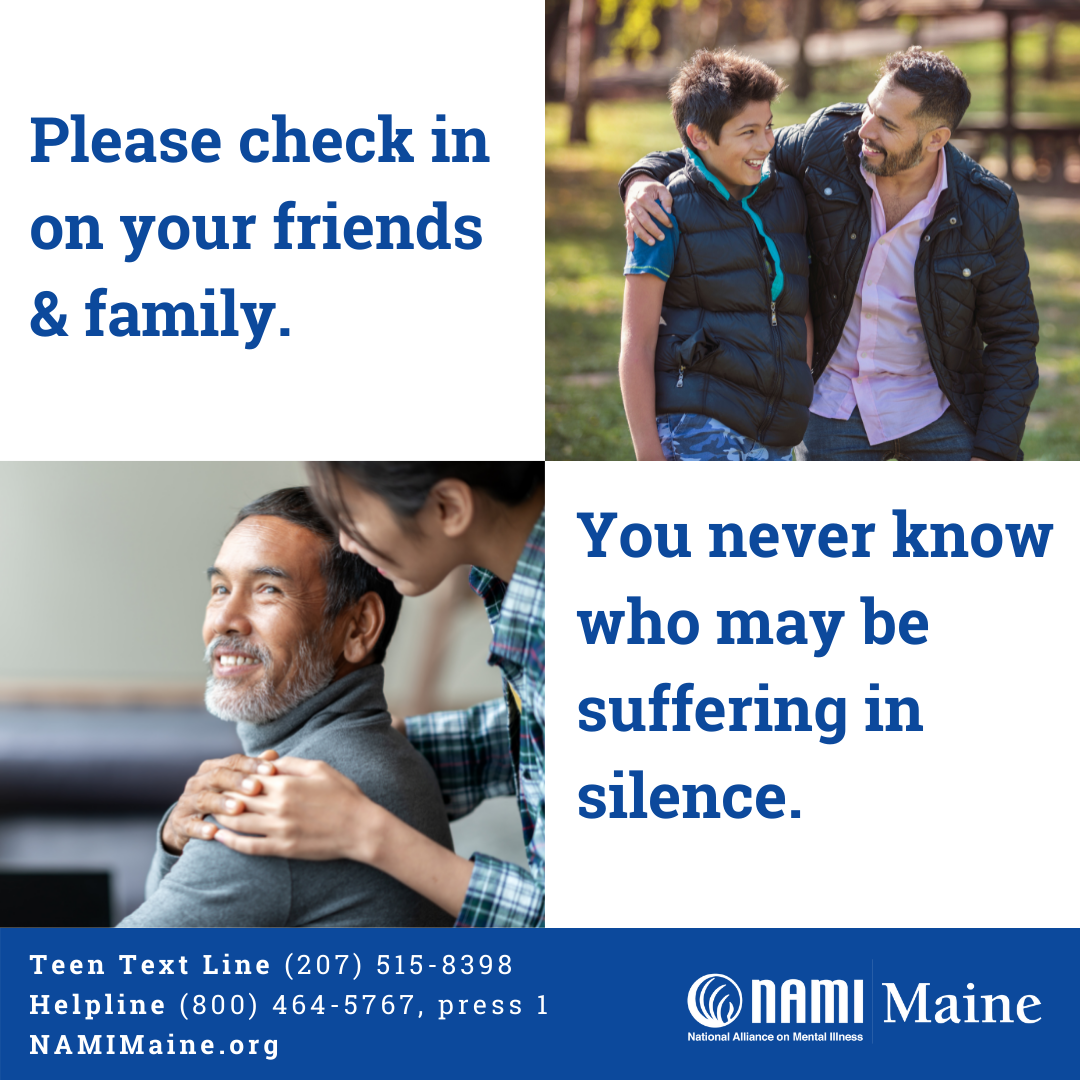 Check in on your friends & family. You never know who may be suffering in silence.