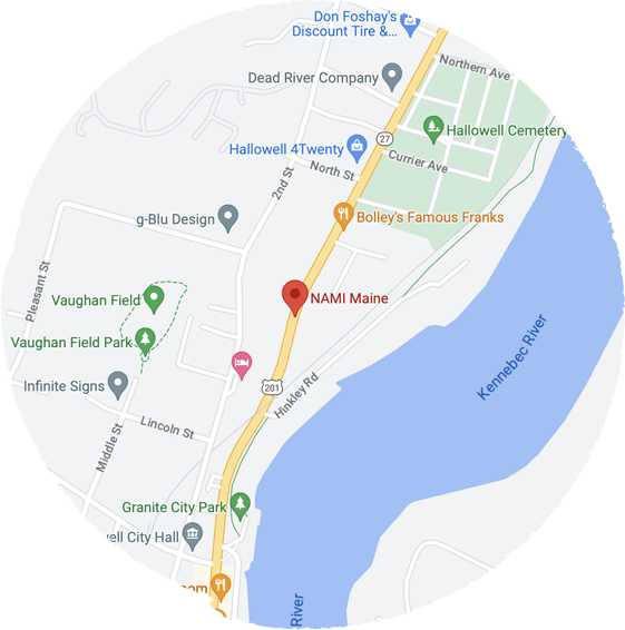 NAMI Maine - Location Map - 52 Water Street, Hallowell, ME 04347