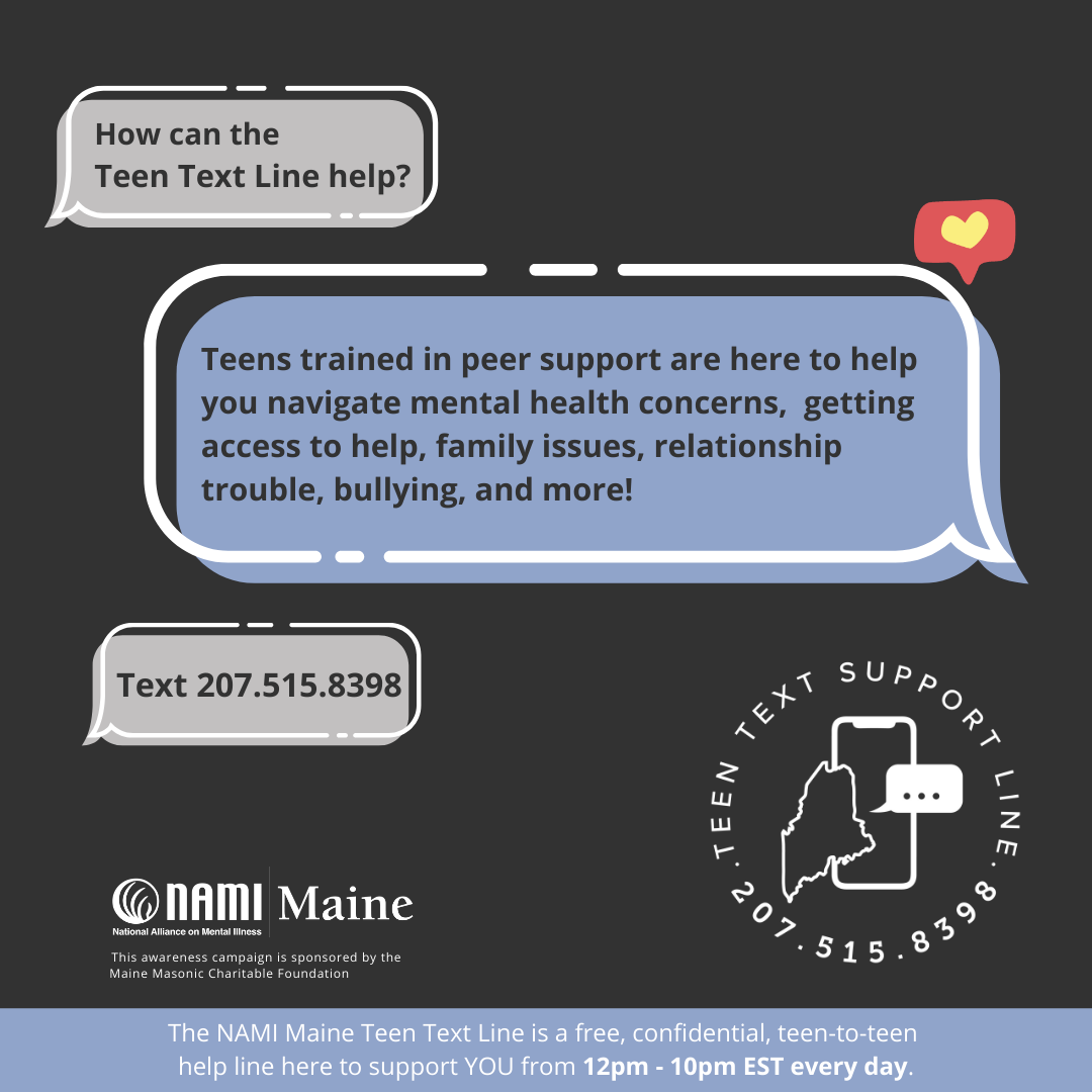 Teen Text Line - Social Media Graphic to Share - Heart